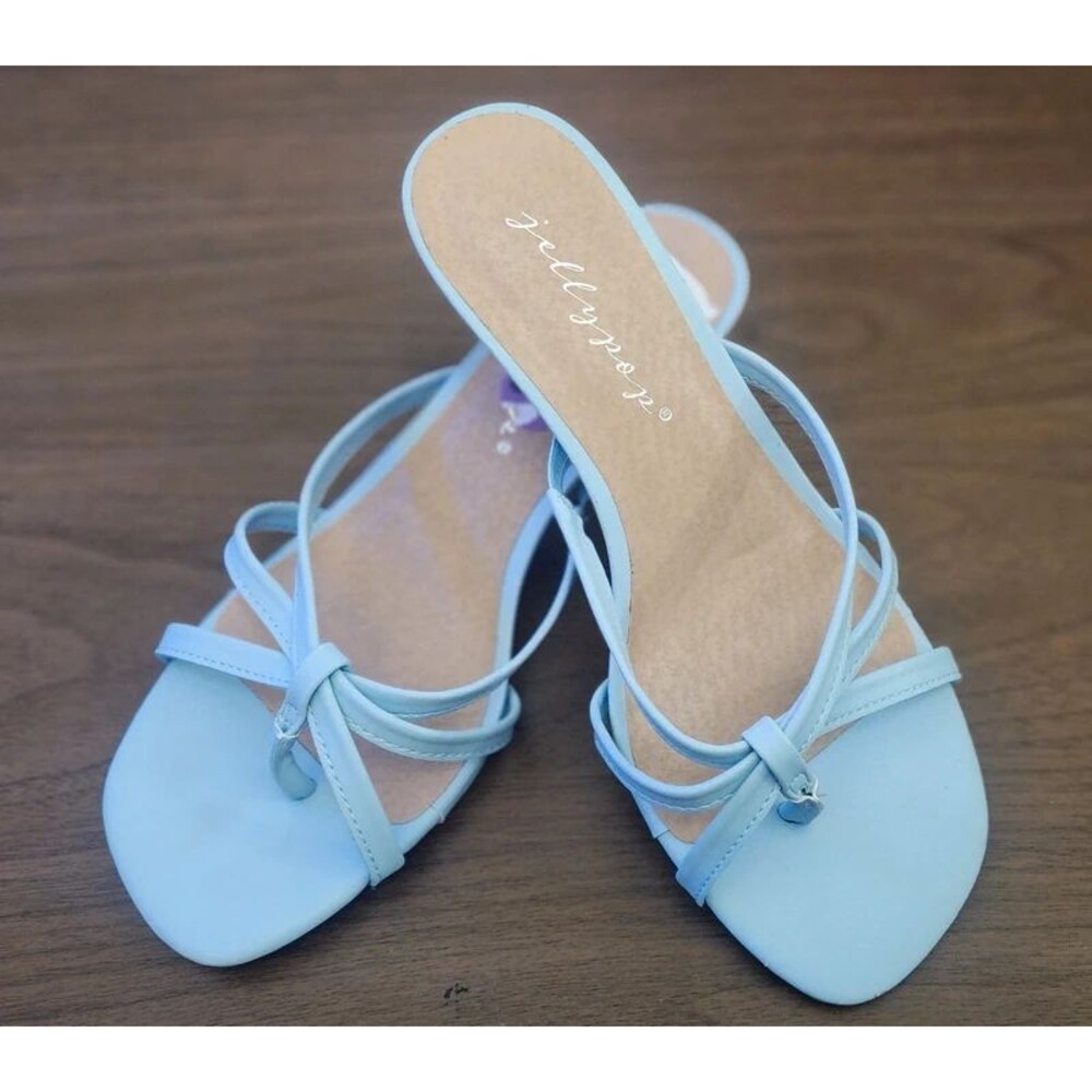 Jellypop sky blue kitten heels